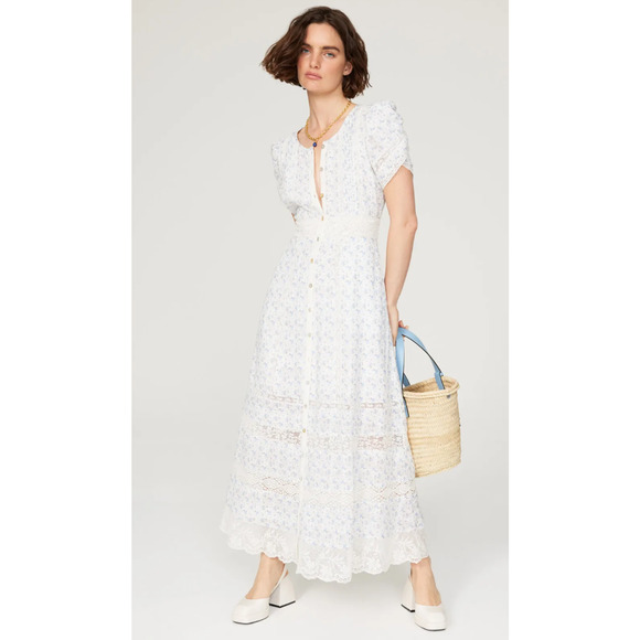 LoveShackFancy Dresses & Skirts - LoveShackFancy Tamsin Dress - Blue Floral, Size 0